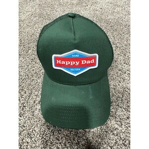 Happy Dad Hard Seltzer Trucker Hat Green Mesh Snapback Baseball Cap Logo Patch